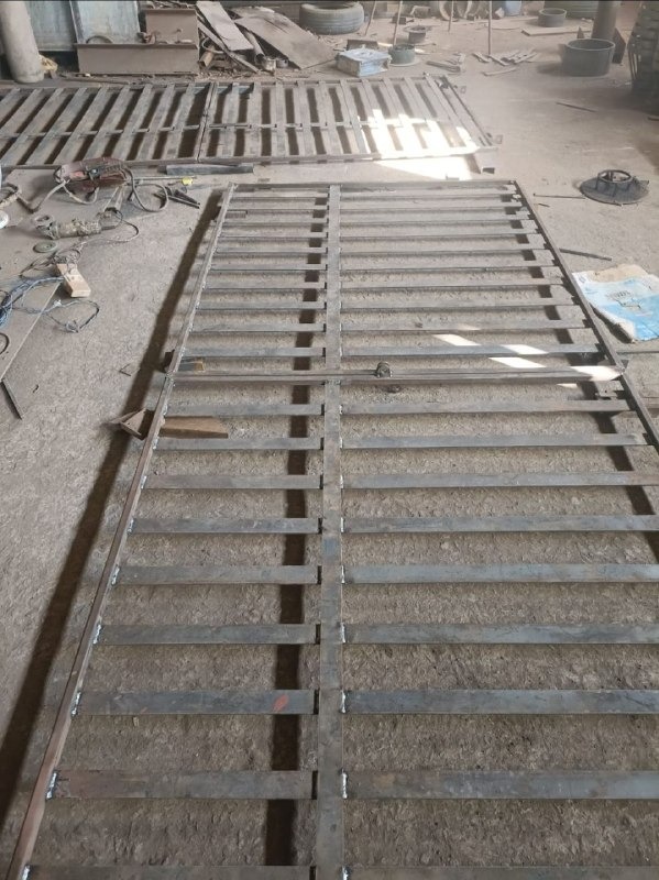 MS Flat-Bar Main Gate (Fabrication Phase) — Gates, Mild Steel by VEEPEE Engineers