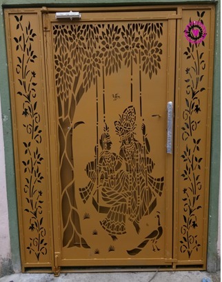 Radha Krishna Laser-Cut Entry Gate