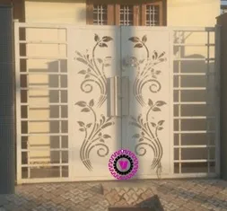 Elegant Leaf Motif CNC-Cut Gate — Gates, Mild Steel by VEEPEE Engineers