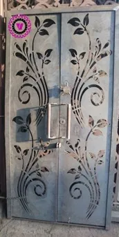 Custom CNC Laser-Cut MS Door with Greek Key Pattern — Gates, Mild Steel by VEEPEE Engineers