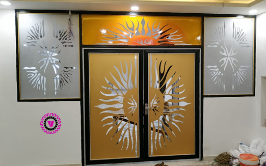 Radiant Sunburst Laser-Cut Entrance Gate System