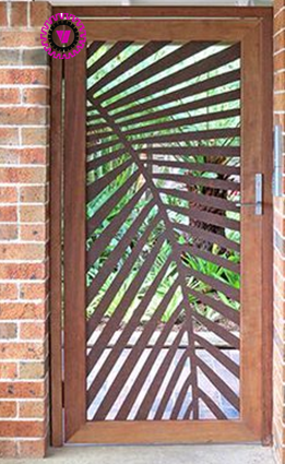 Palm Frond Laser-Cut Entry Gate