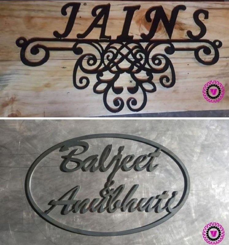 Classic Custom Script Nameplate Collection — Décor, Mild Steel / Brass by VEEPEE Engineers