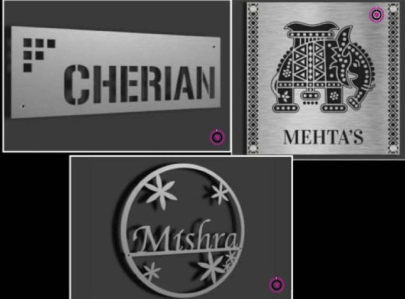 Artistic Laser-Cut Metal Logo Plates — Décor, Mild Steel / Stainless Steel by VEEPEE Engineers