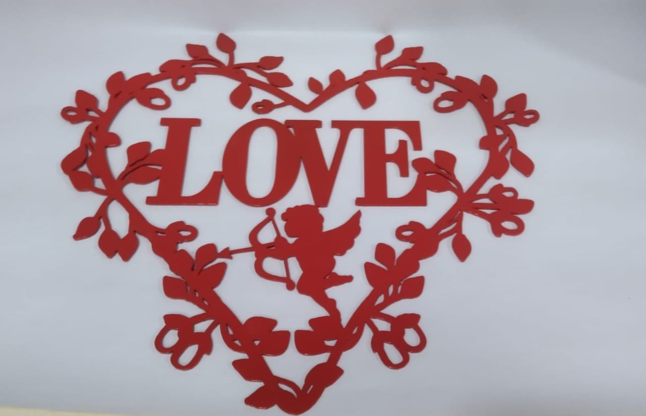 Laser-Cut Floral Love Heart Wall Art