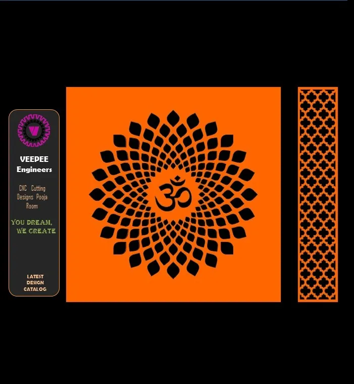 Geometric Bloom Jaali Screen Panel 185 — Jaalis & Partitions, Various by VEEPEE Engineers