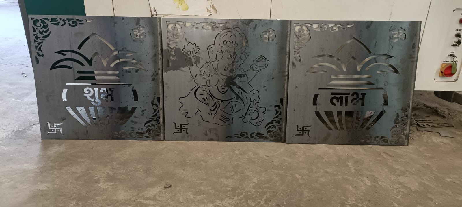 Vedic Ganesha Shubh Labh Decorative Panels Set