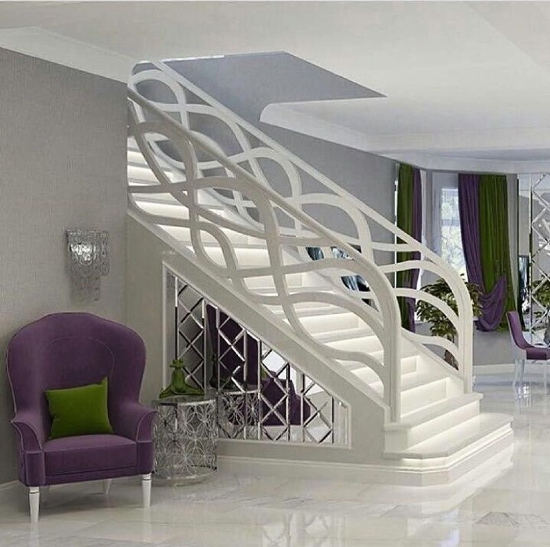 Modern Flowing Wave Staircase Railing Panel — Railings, Mild Steel by VEEPEE Engineers
