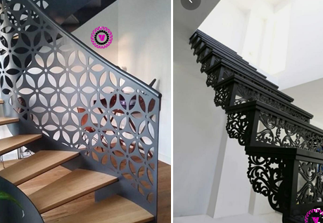 Modern Geometric Floret Staircase Railing